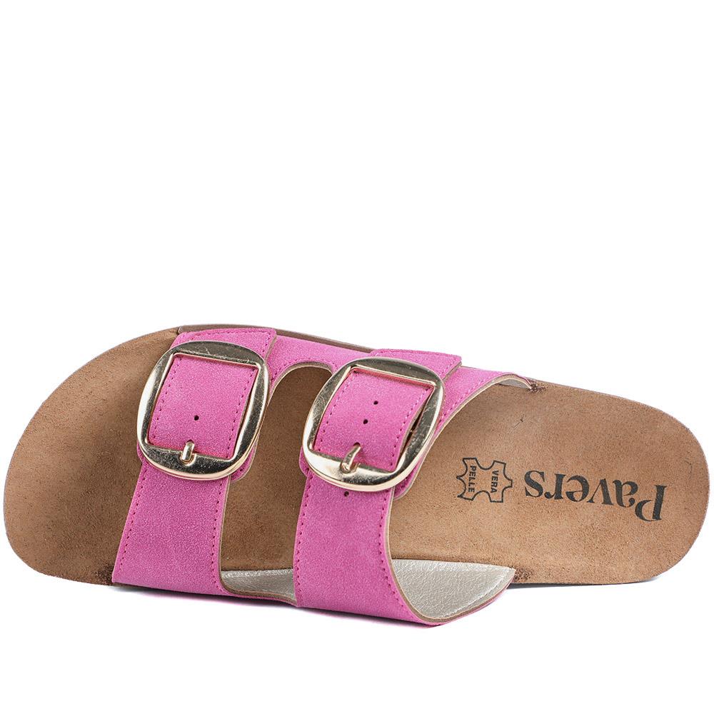 Cushioned Buckled Slip On Sandals - INB43005 / 329 126 - Fuschia - Image 5