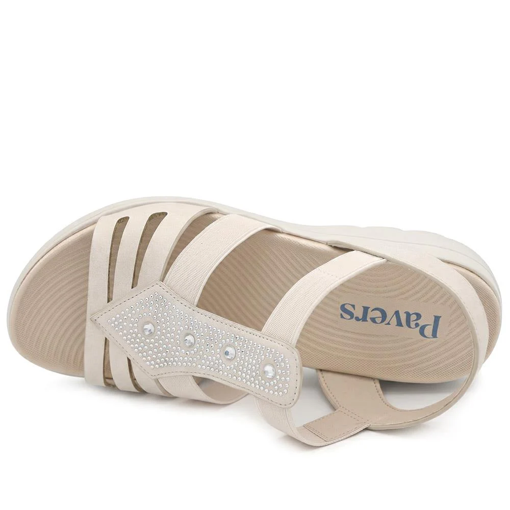 Cushioned Comfort Fit Sandals - BAIZH43028 / 329 148 - Beige - Image 5