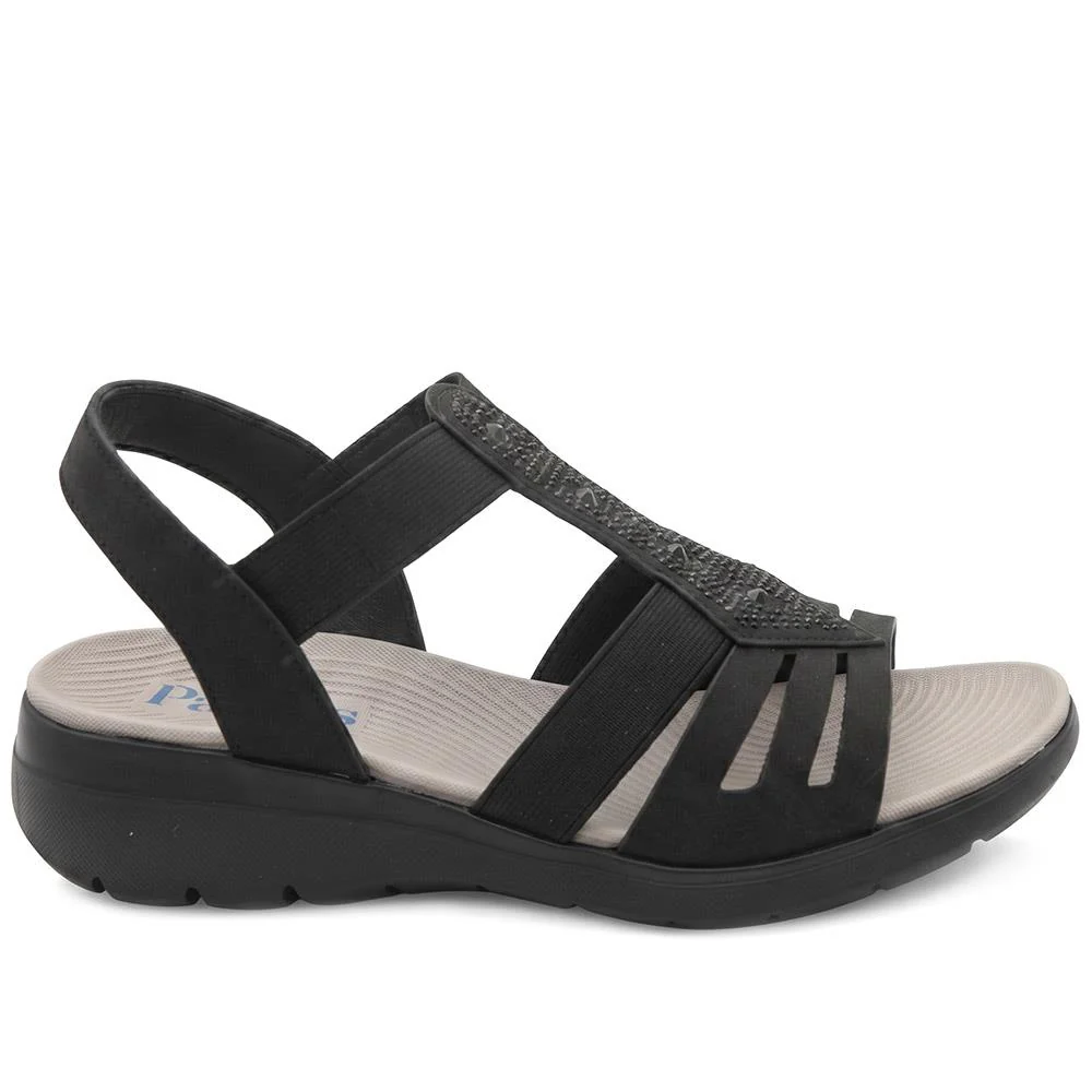 Cushioned Comfort Fit Sandals - BAIZH43028 / 329 148 - Black - Image 3