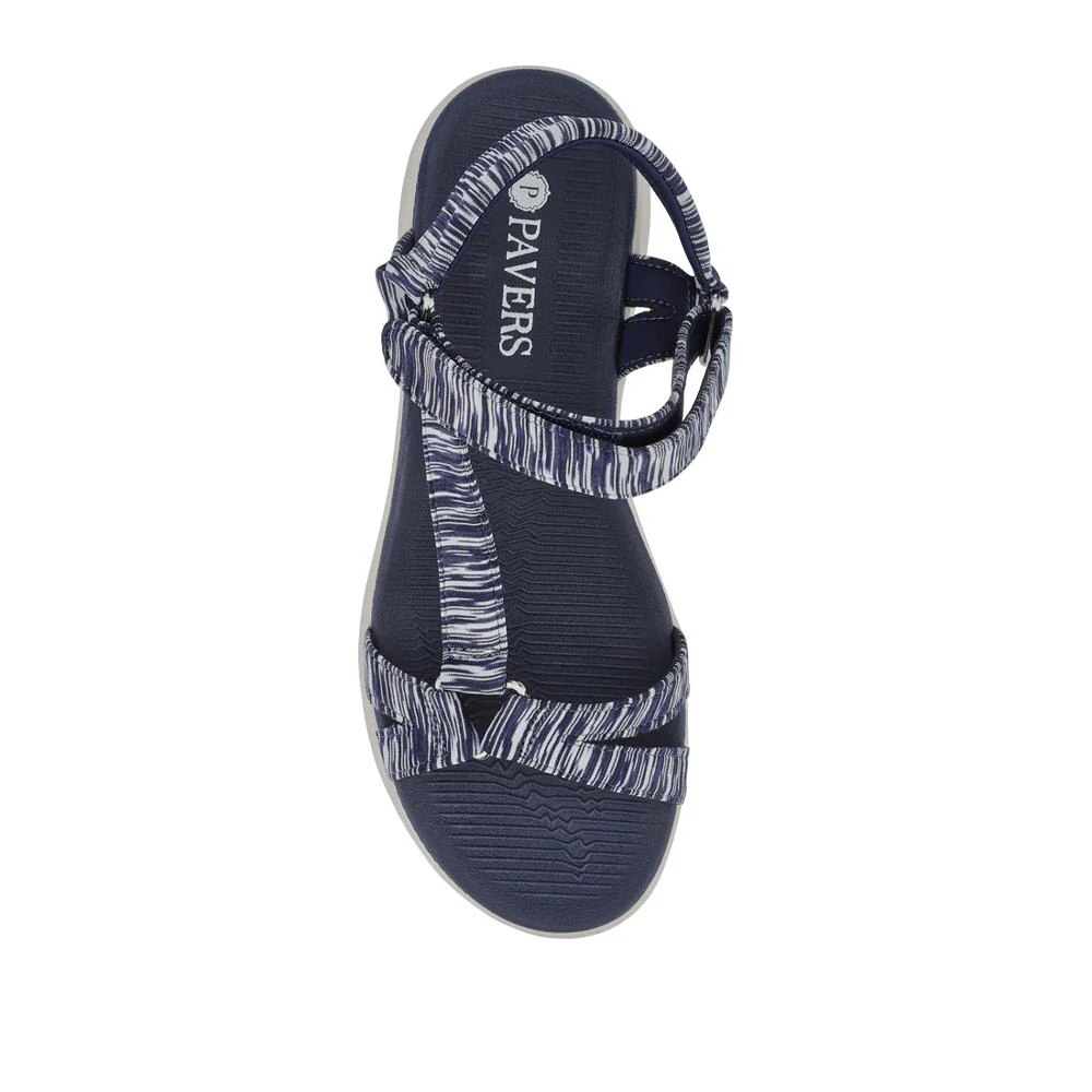 Cushioned Insole Sandals - BAIZH41003 / 327 191 - Navy - White - Image 4
