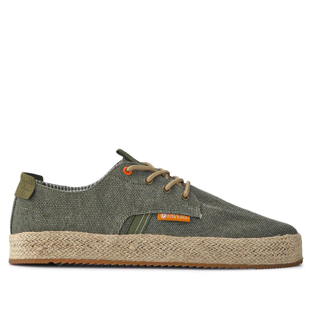 Cushioned Lace-Up Shoes - XIAM41016 / 327 171 - Khaki - Image 3