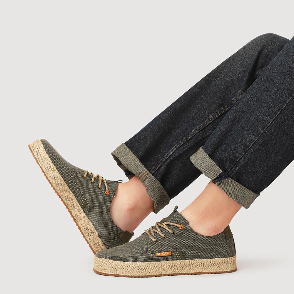Cushioned Lace-Up Shoes - XIAM41016 / 327 171 - Khaki - Image 6