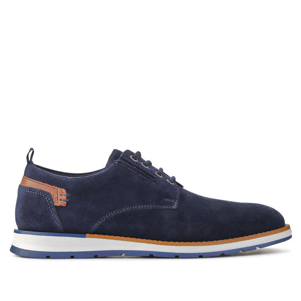 Cushioned Leather Lace-Up Shoes - ITAR41003 / 327 177 - Navy - Image 3