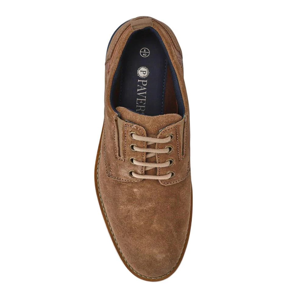 Cushioned Leather Lace-Up Shoes - ITAR41003 / 327 177 - Taupe - Image 4