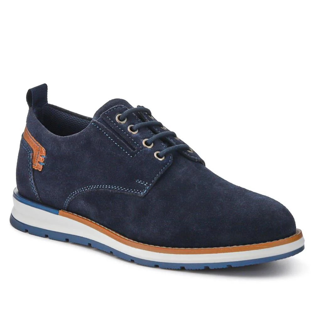 Cushioned Leather Lace-Up Shoes - ITAR41003 / 327 177 - Navy