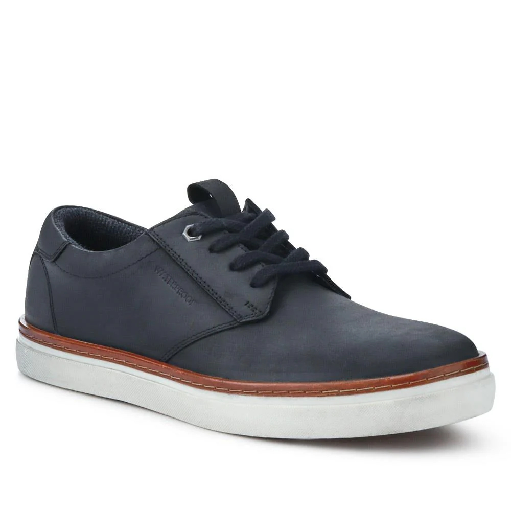 Cushioned Leather Lace-Up Trainers - HARWICH / 326 972