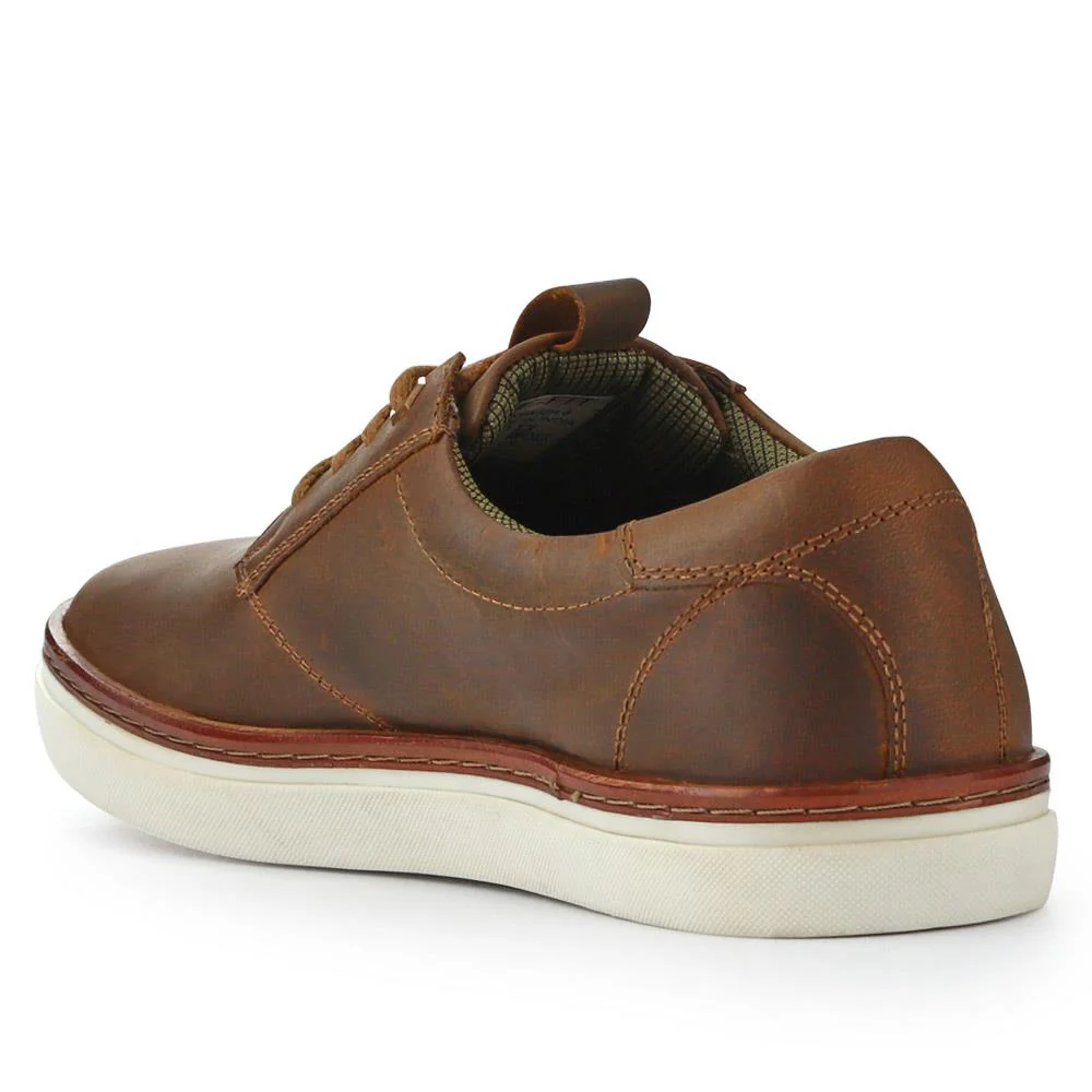 Cushioned Leather Lace-Up Trainers - HARWICH / 326 972 - Tan - Image 3