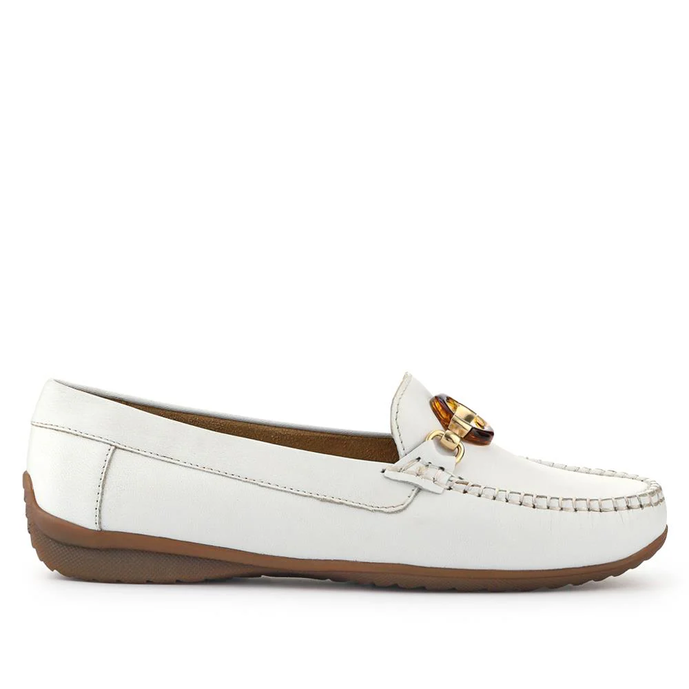 Cushioned Leather Moccasins - NAP41000 / 327 011 - White - Image 2