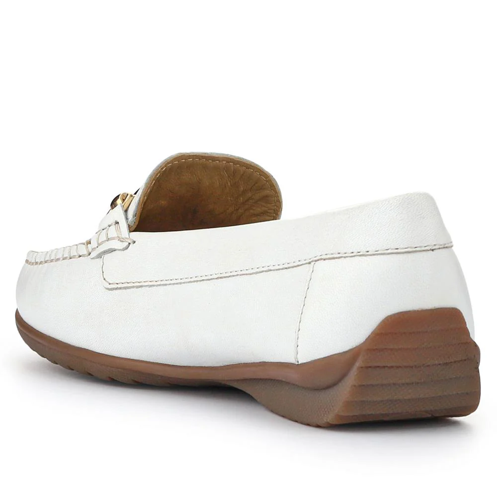 Cushioned Leather Moccasins - NAP41000 / 327 011 - White - Image 3