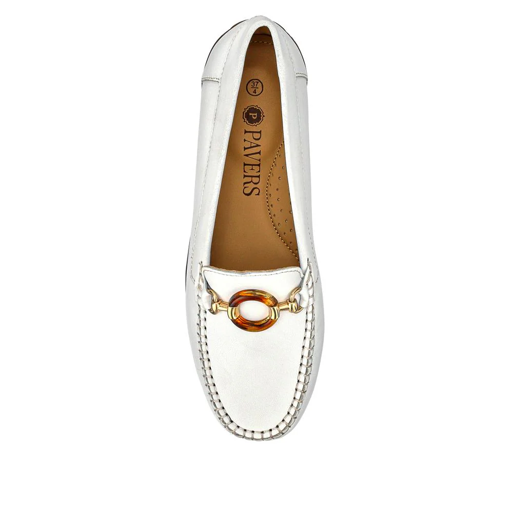 Cushioned Leather Moccasins - NAP41000 / 327 011 - White - Image 4