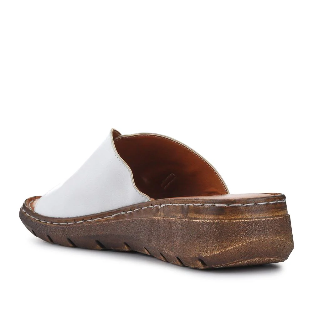 Cushioned Leather Mules - LUCK41009 / 327 392 - White - Image 3