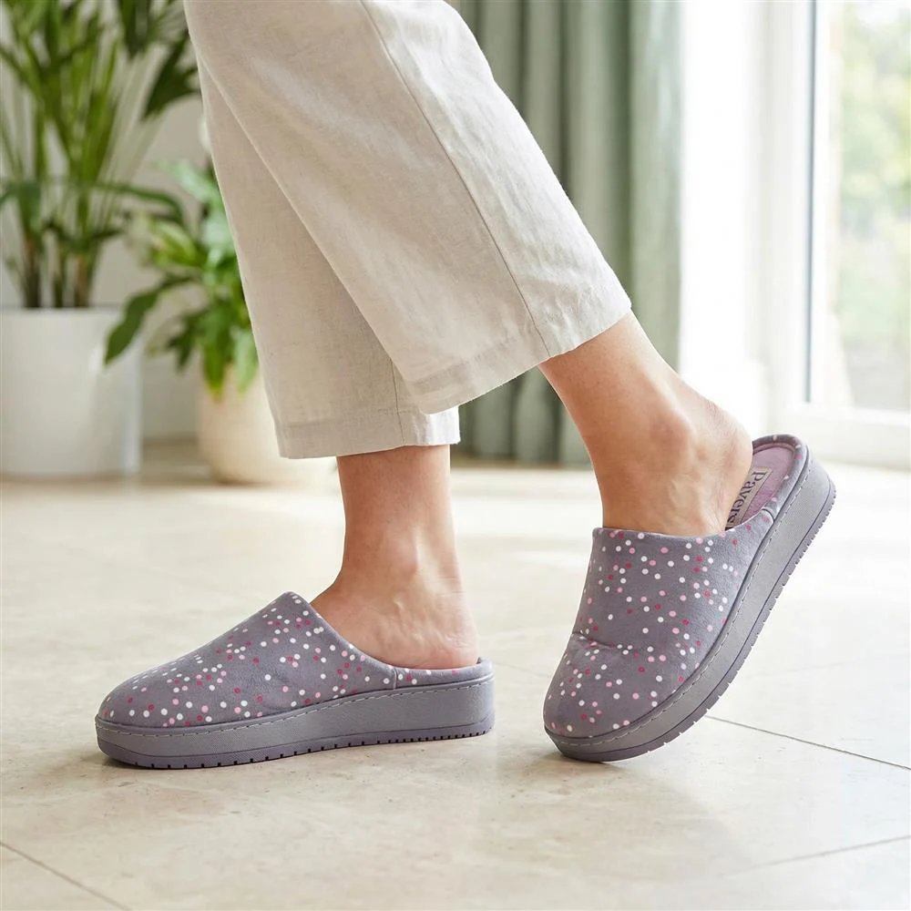 Cushioned Memory Foam Mule Slippers - QING43000 / 329 335 - Lilac Multi - Image 2