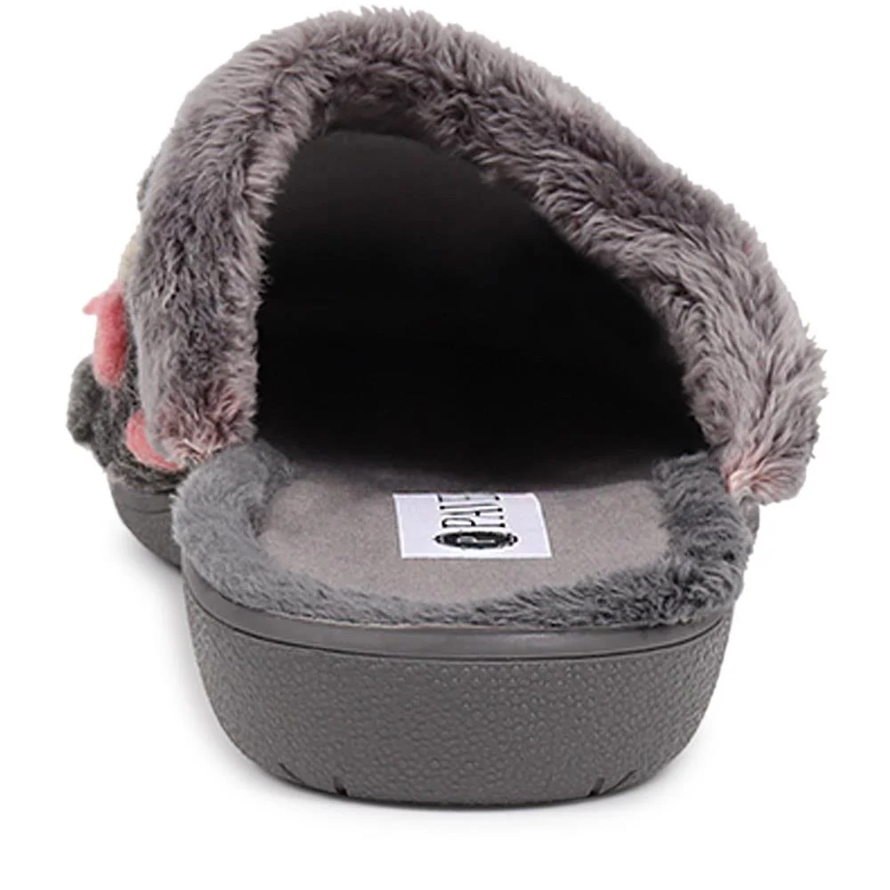 Cushioned Mule Slippers - FEVI40009 / 326 326 - Dark Grey Multi - Image 3