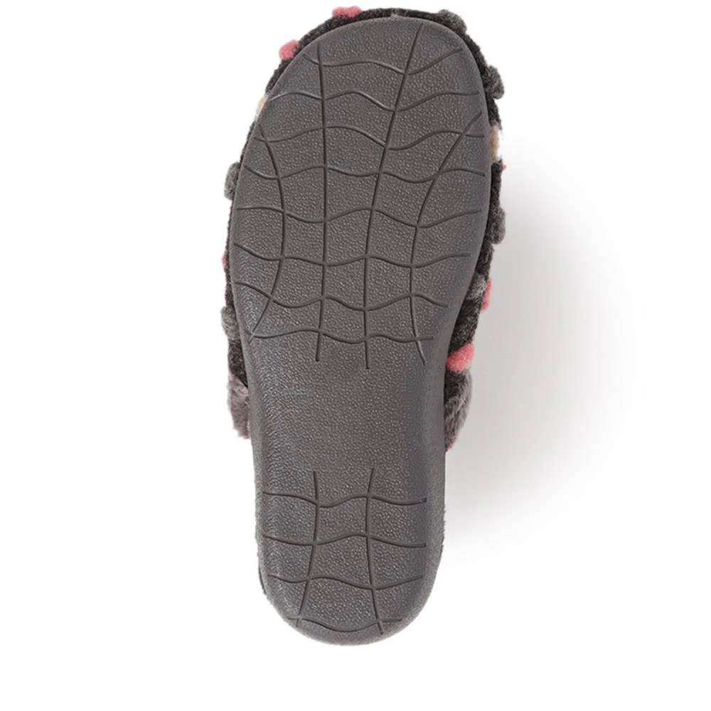 Cushioned Mule Slippers - FEVI40009 / 326 326 - Dark Grey Multi - Image 4
