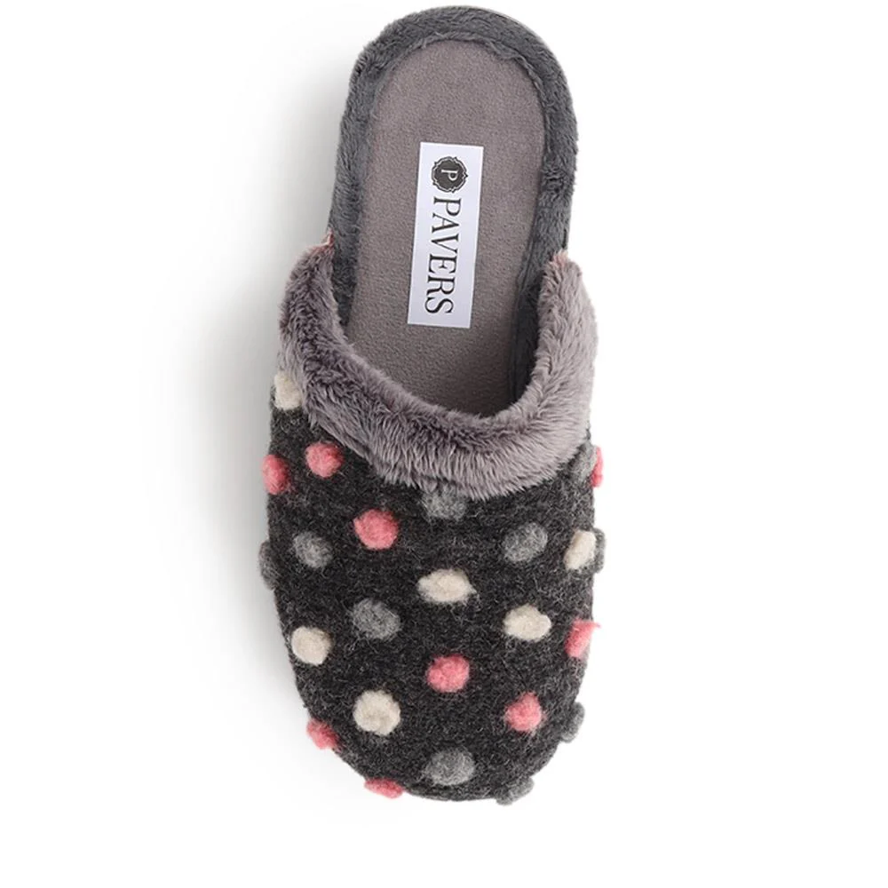 Cushioned Mule Slippers - FEVI40009 / 326 326 - Dark Grey Multi - Image 5