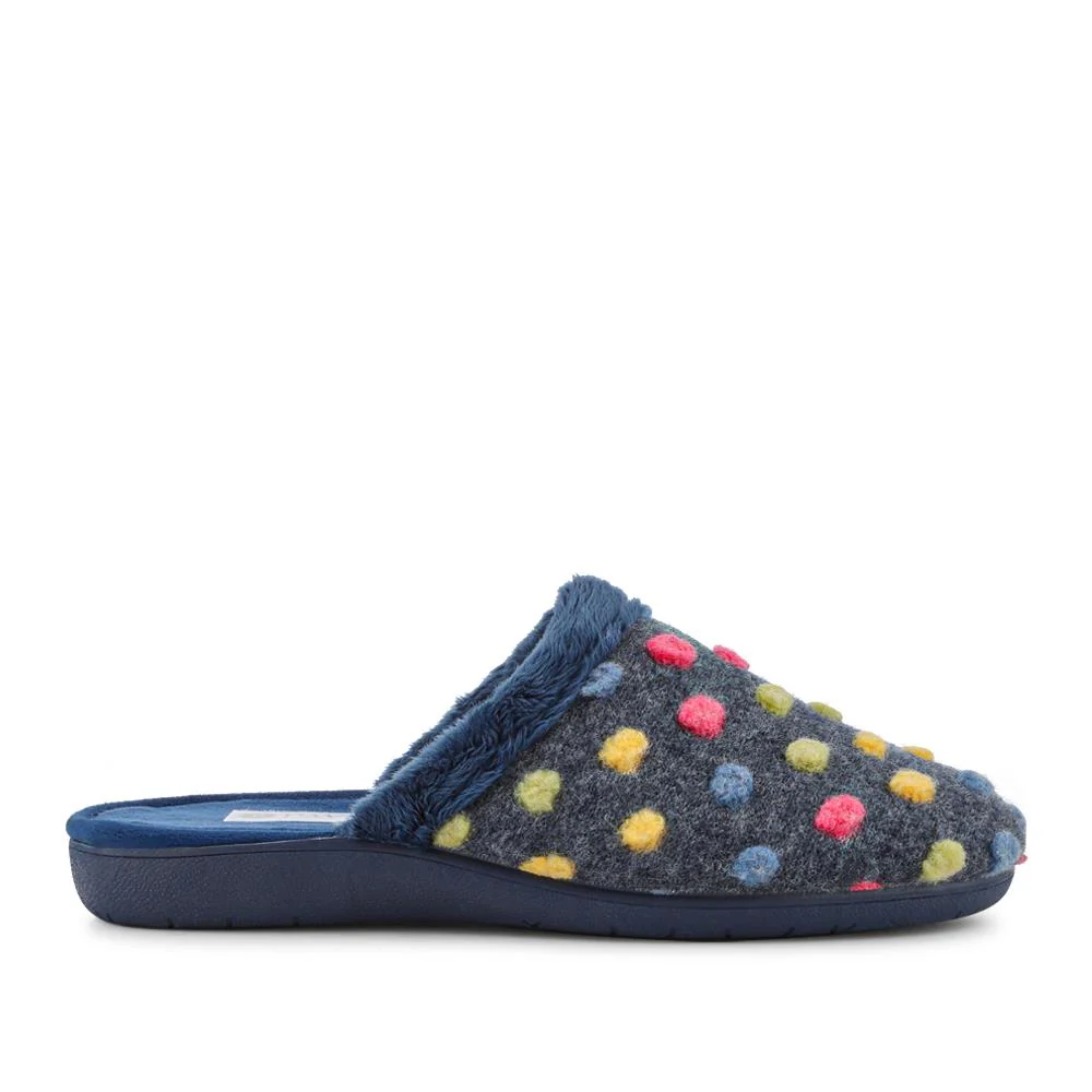 Cushioned Mule Slippers - FEVI40009 / 326 326 - Navy Multi - Image 2