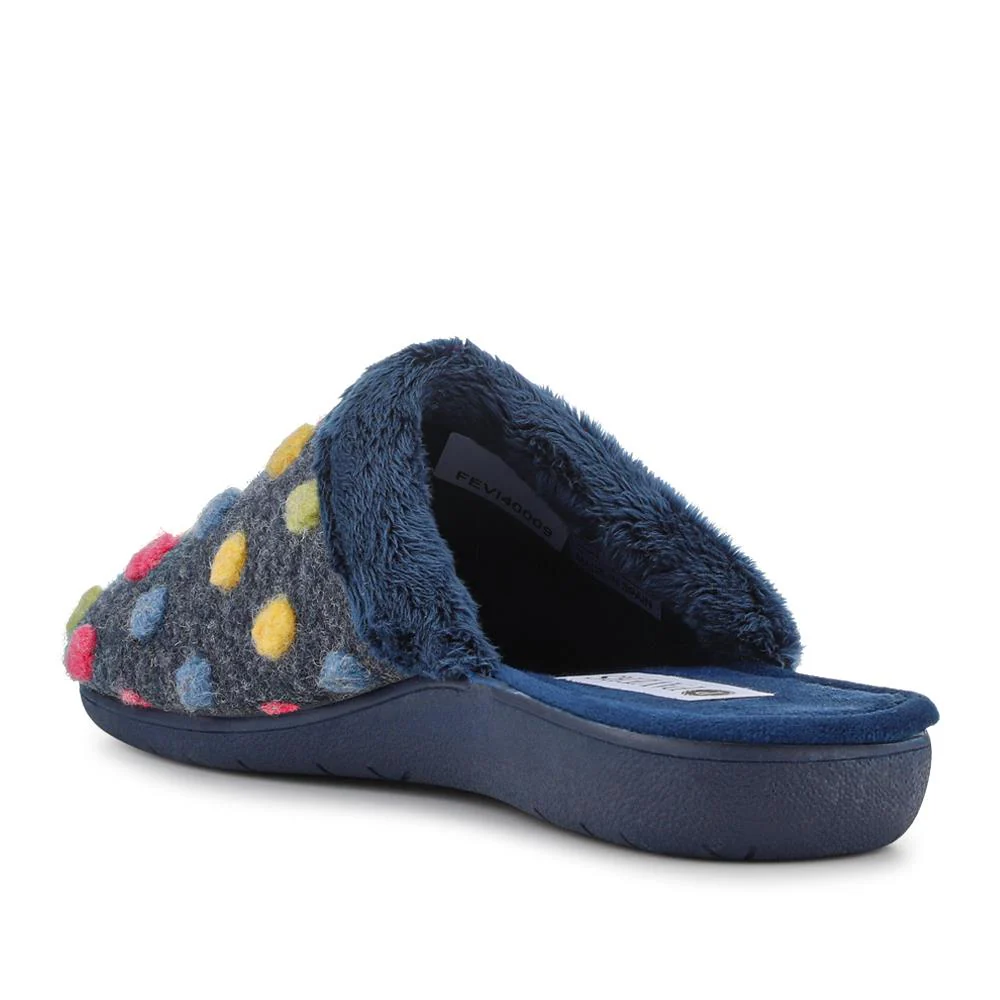 Cushioned Mule Slippers - FEVI40009 / 326 326 - Navy Multi - Image 3