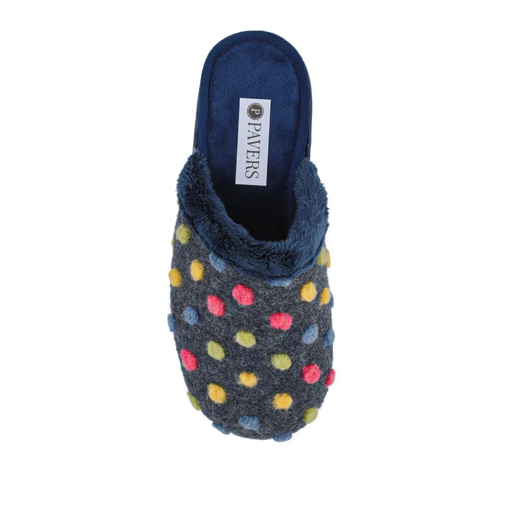 Cushioned Mule Slippers - FEVI40009 / 326 326 - Navy Multi - Image 4