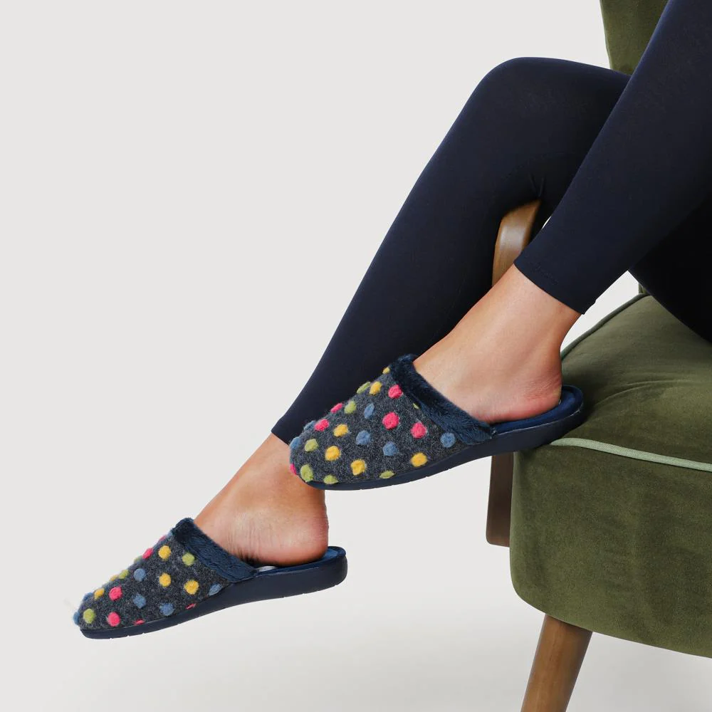 Cushioned Mule Slippers - FEVI40009 / 326 326 - Navy Multi - Image 5