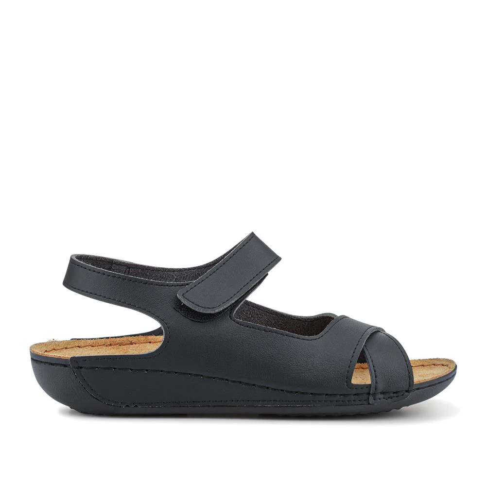 Cushioned Touch-Fasten Sandals - SERAY41003 / 327 591 - Black - Image 2