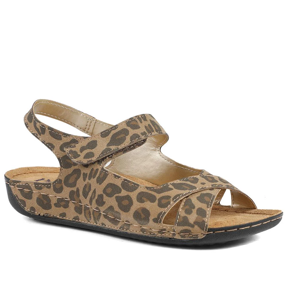 Cushioned Touch-Fasten Sandals - SERAY41003 / 327 591 - Leopard