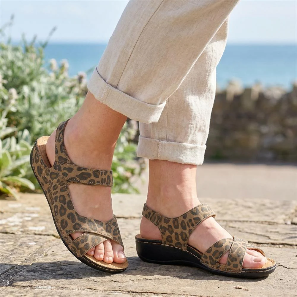 Cushioned Touch-Fasten Sandals - SERAY41003 / 327 591 - Leopard - Image 2