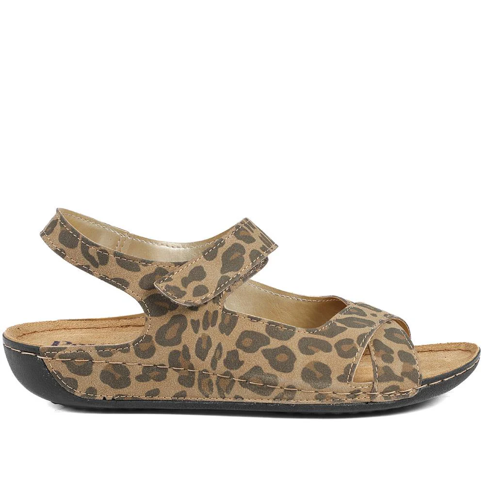 Cushioned Touch-Fasten Sandals - SERAY41003 / 327 591 - Leopard - Image 3