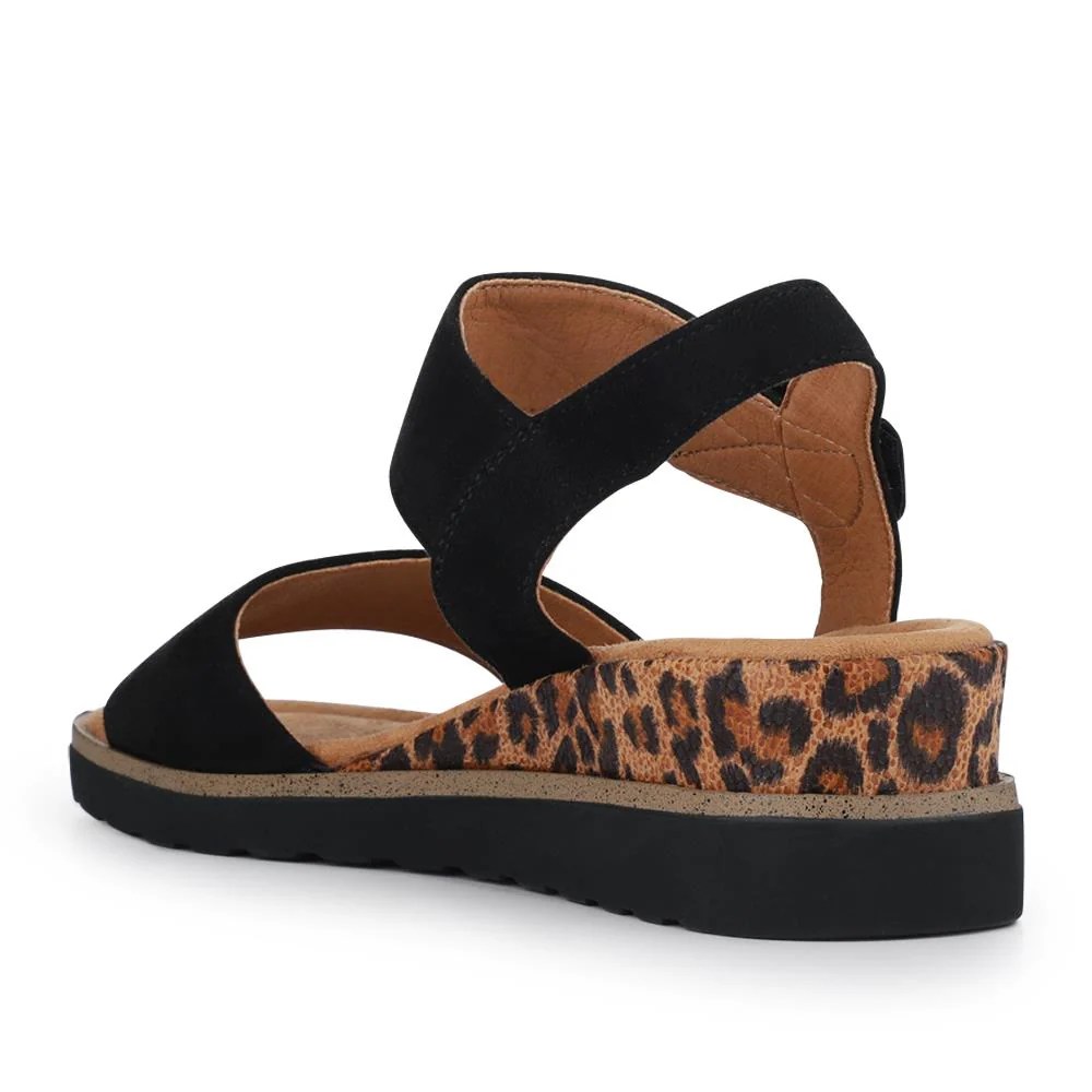 Cushioned Touch-Fasten Sandals - WOIL41044 / 327 272 - Black Leopard - Image 4