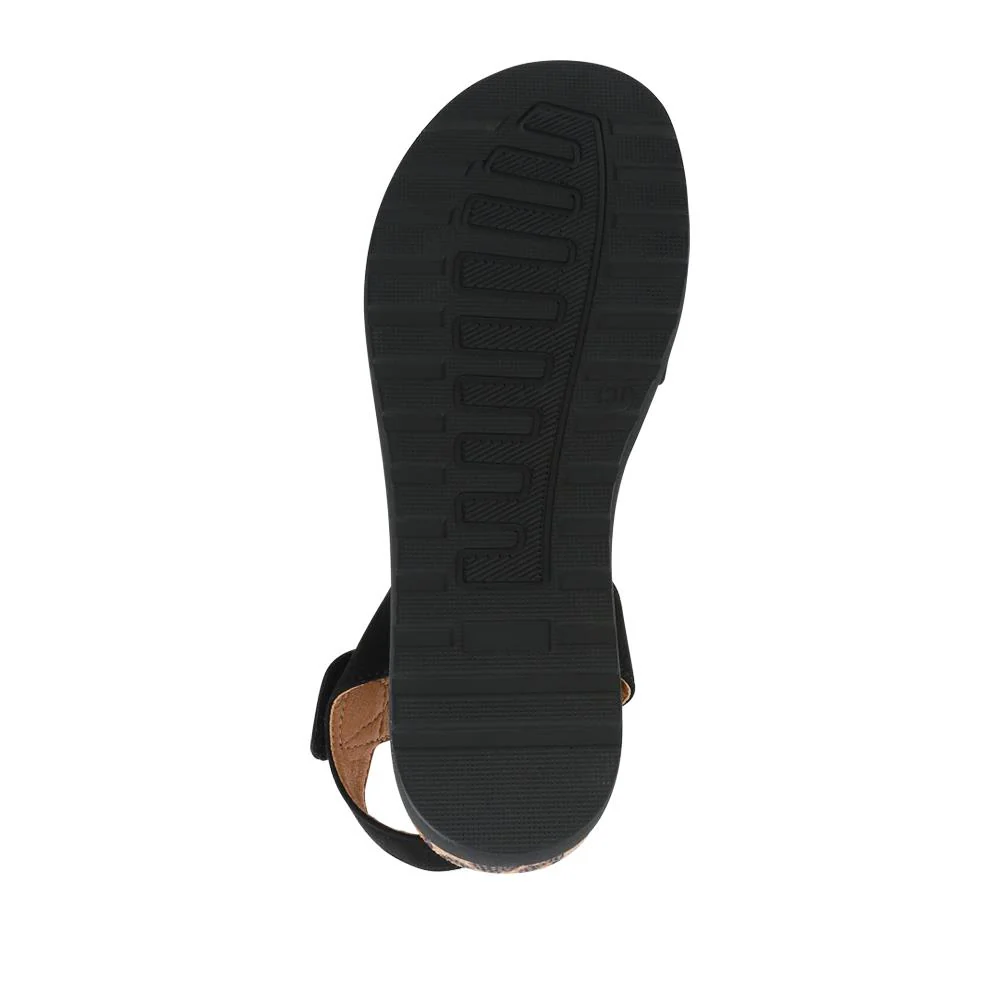 Cushioned Touch-Fasten Sandals - WOIL41044 / 327 272 - Black Leopard - Image 7