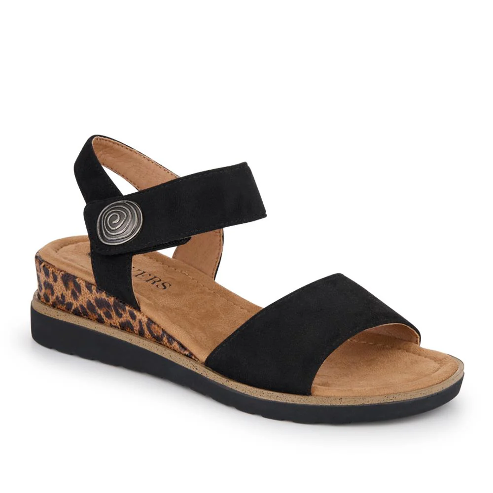 Cushioned Touch-Fasten Sandals - WOIL41044 / 327 272 - Black Leopard