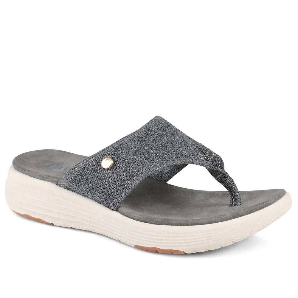 Cushioned Wedge Heel Toe Post Sandals - BAIZH43036 / 328 989 - Image 2
