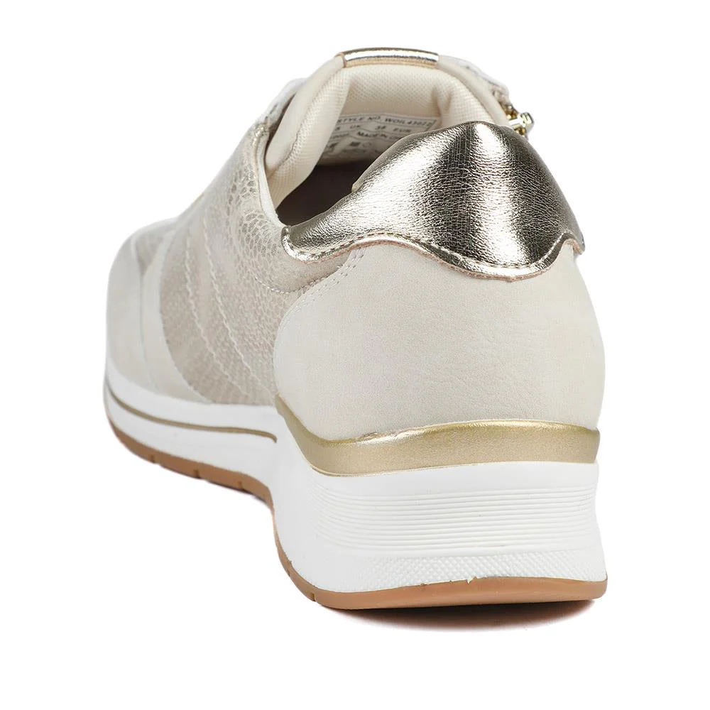 Cushioned Zip Up Trainers - WOIL43022 / 329 072 - Beige - Image 4