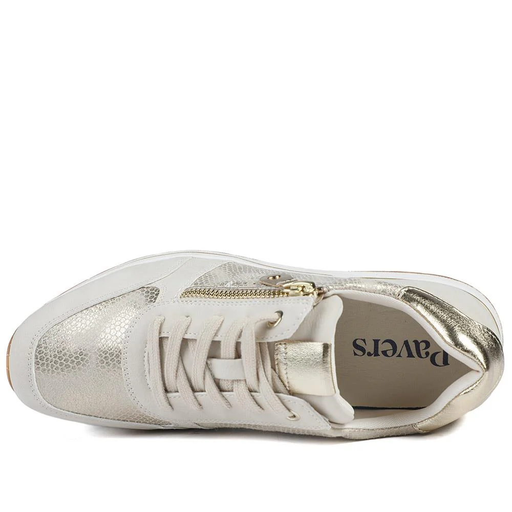 Cushioned Zip Up Trainers - WOIL43022 / 329 072 - Beige - Image 5