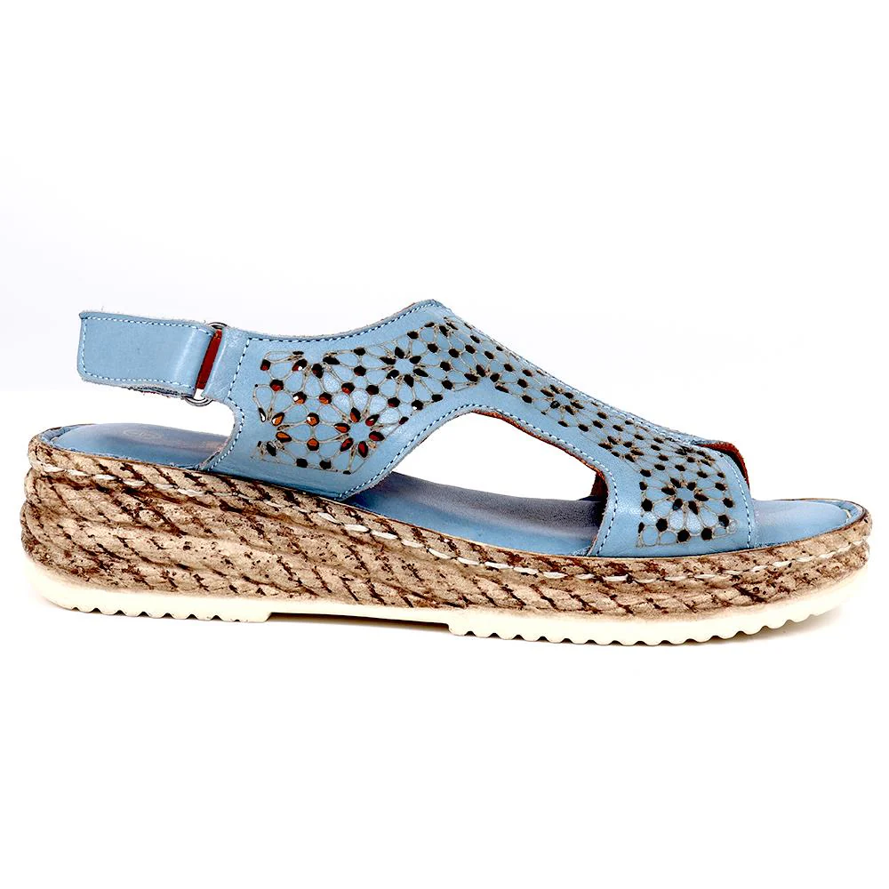 Cut-Out Detail Sandals - DRTMA39001 / 325 697 - Denim - Image 2