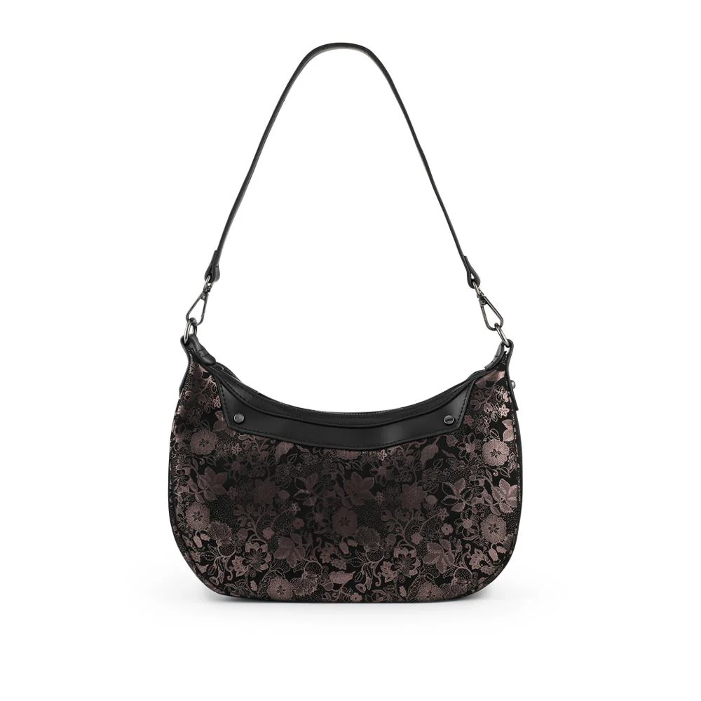 Daily Handbag With Detachable Straps - RIM42000 / 328 368 - Black Floral