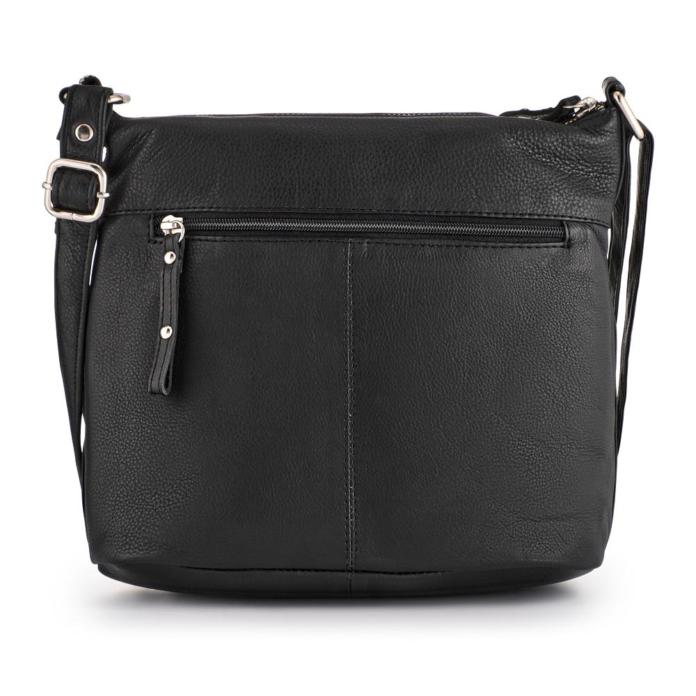 Leather Daily Zip-Close Crossbody Bag - JWNBG41003 / 327 771 - Black - Image 3