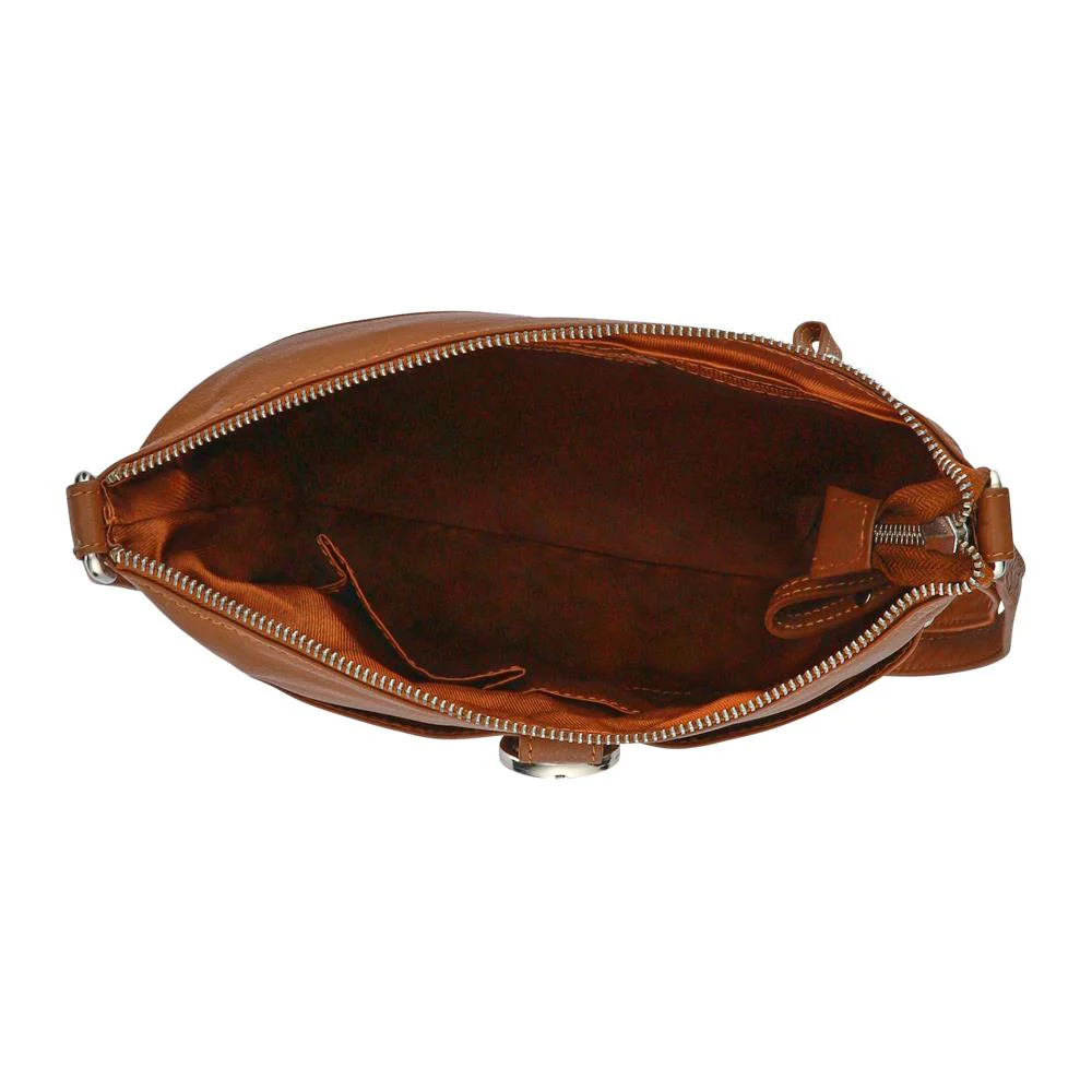 Leather Daily Zip-Close Crossbody Bag - JWNBG41003 / 327 771 - Tan - Image 2