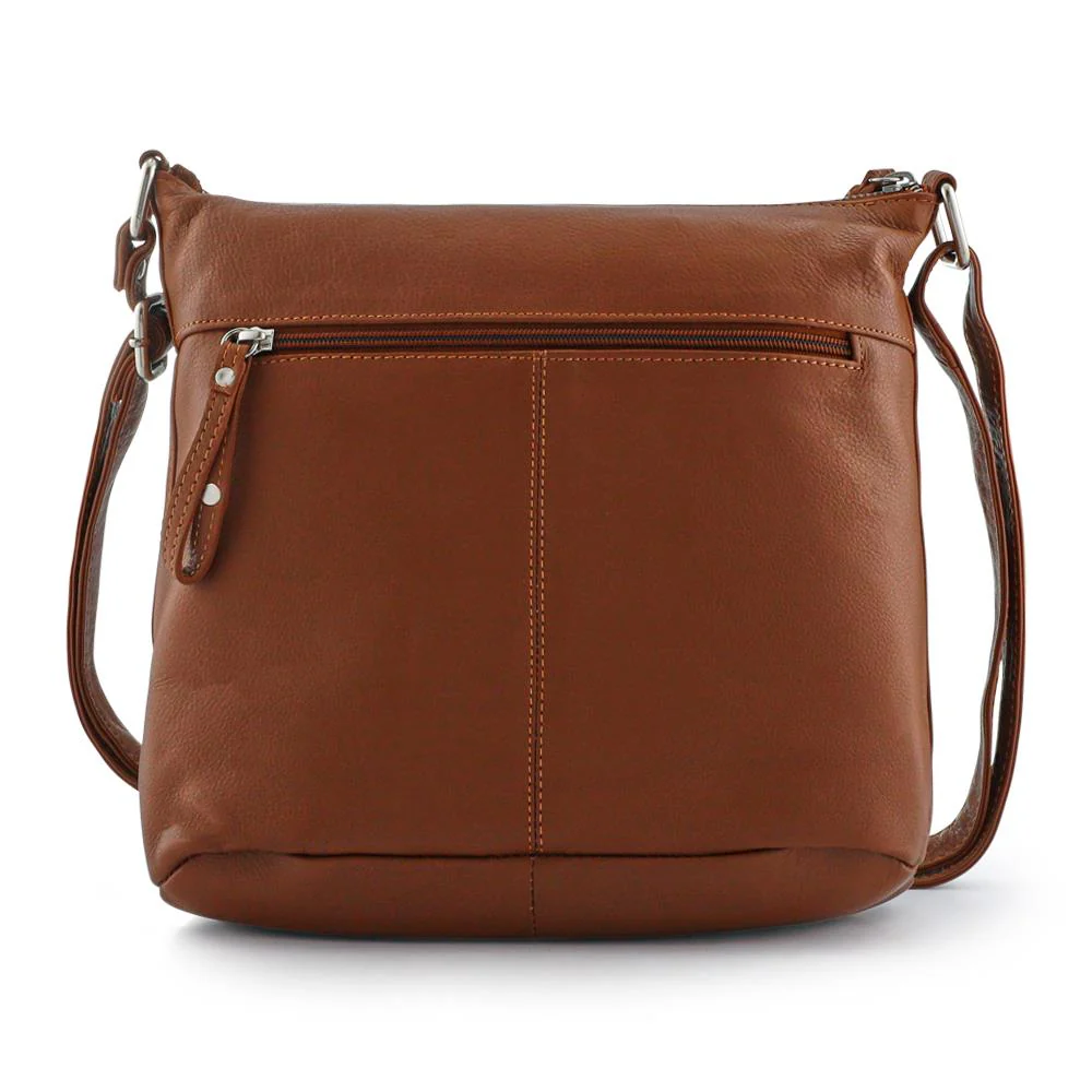 Leather Daily Zip-Close Crossbody Bag - JWNBG41003 / 327 771 - Tan - Image 3
