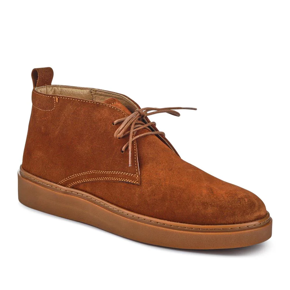 Dane Leather Lace-Up Boots - DANE / 327 863 - Tan Suede