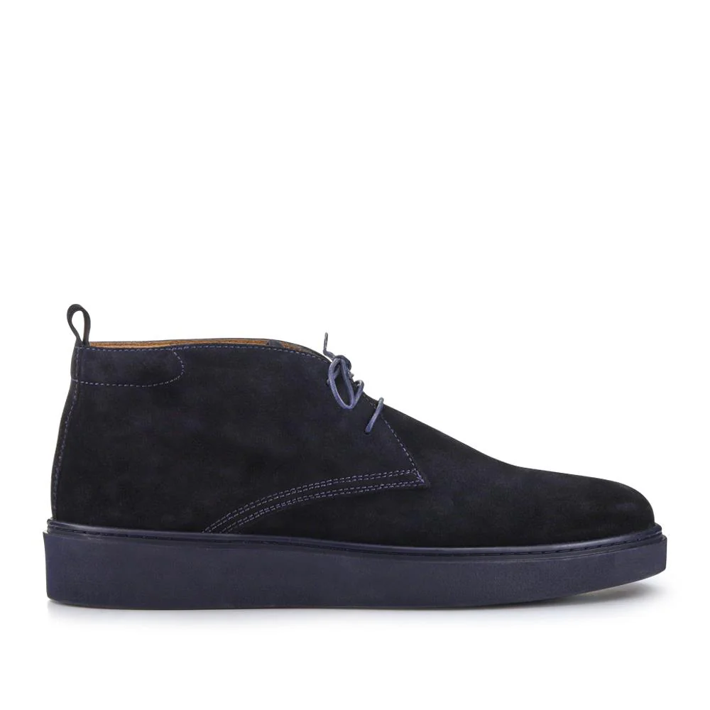 Dane Leather Lace-Up Boots - DANE / 327 863 - Navy Suede - Image 2