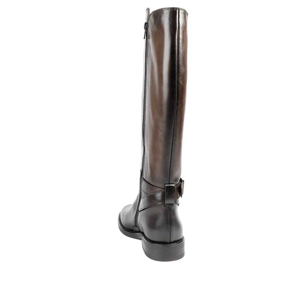 Danica Leather Long Boots - DANICA / 328 082 - Dark Brown Leather - Image 3