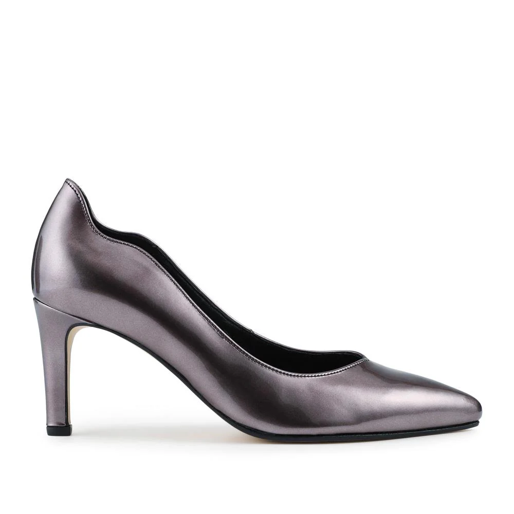Degree Gabor Leather Stiletto Heel Court Shoes - GAB42512 / 327 873 - Silver - Image 2