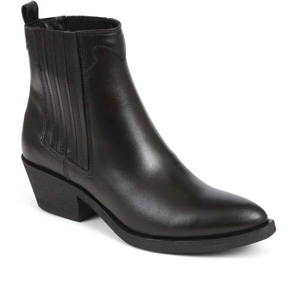 Delanna Leather Ankle Boots - DELANNA / 324 254 - Black