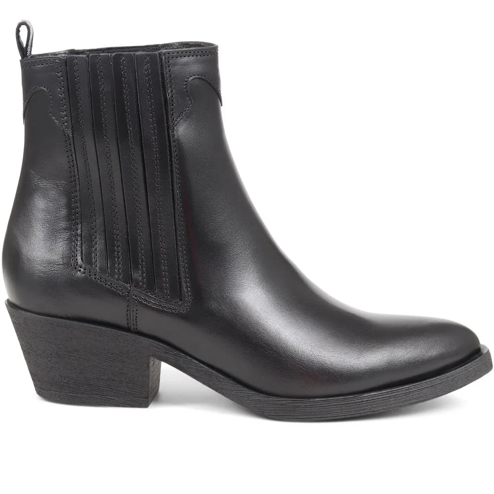Delanna Leather Ankle Boots - DELANNA / 324 254 - Black - Image 2