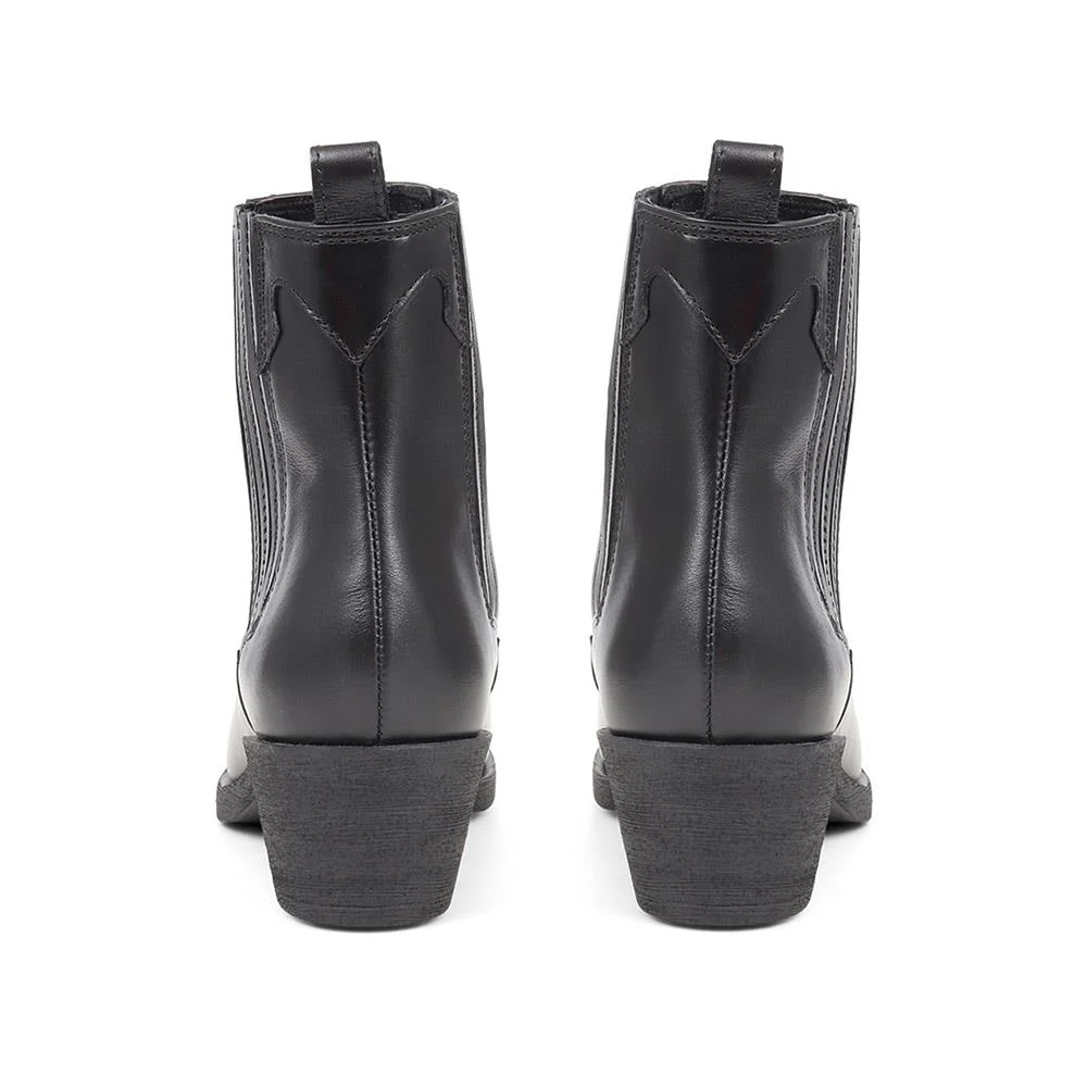 Delanna Leather Ankle Boots - DELANNA / 324 254 - Black - Image 3