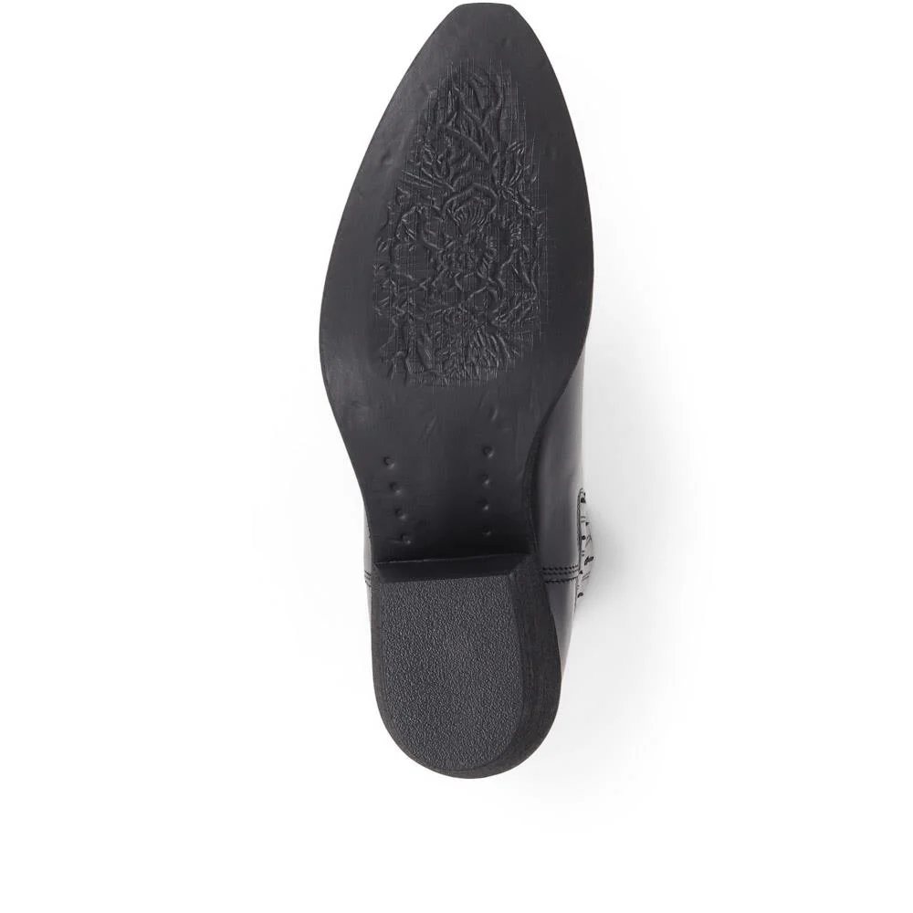 Delanna Leather Ankle Boots - DELANNA / 324 254 - Black - Image 4