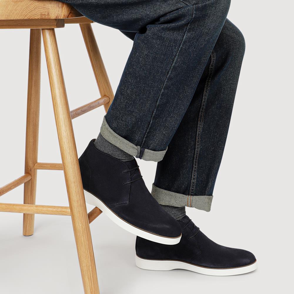 Demetrio Suede Leather Boots - DEMETRIO / 328 070 - Navy Suede - Image 5