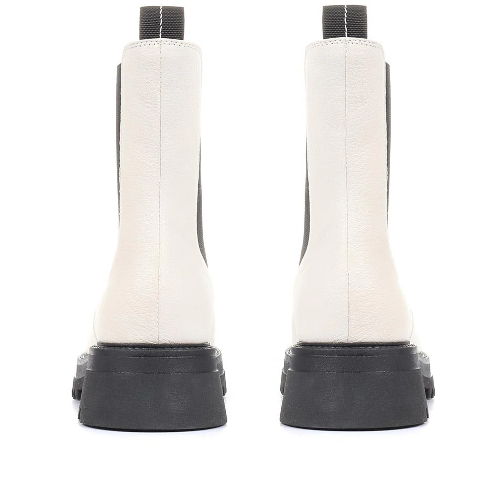 Denno Chunky Chelsea Boots - DENNO / 320 531 - Off White - Image 3