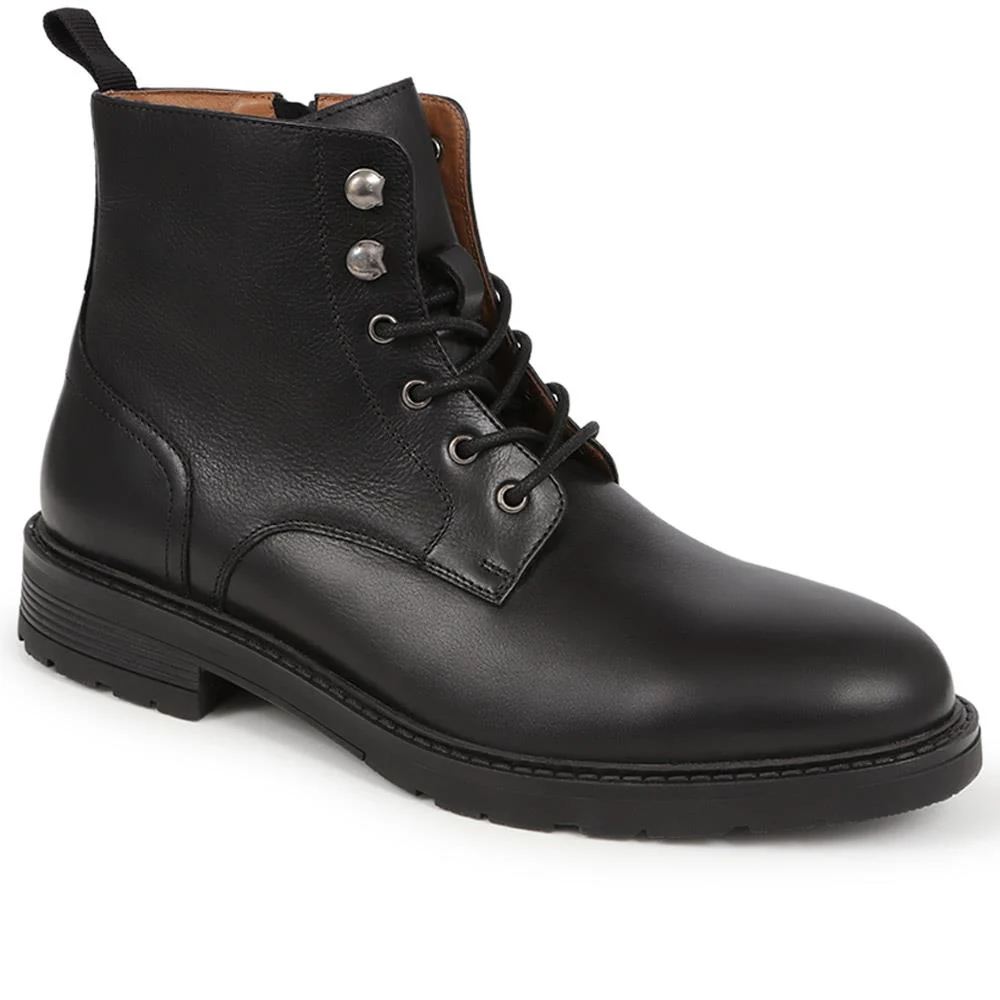 Derry Leather Lace-Up Boots - DERRY / 325 924 - Black