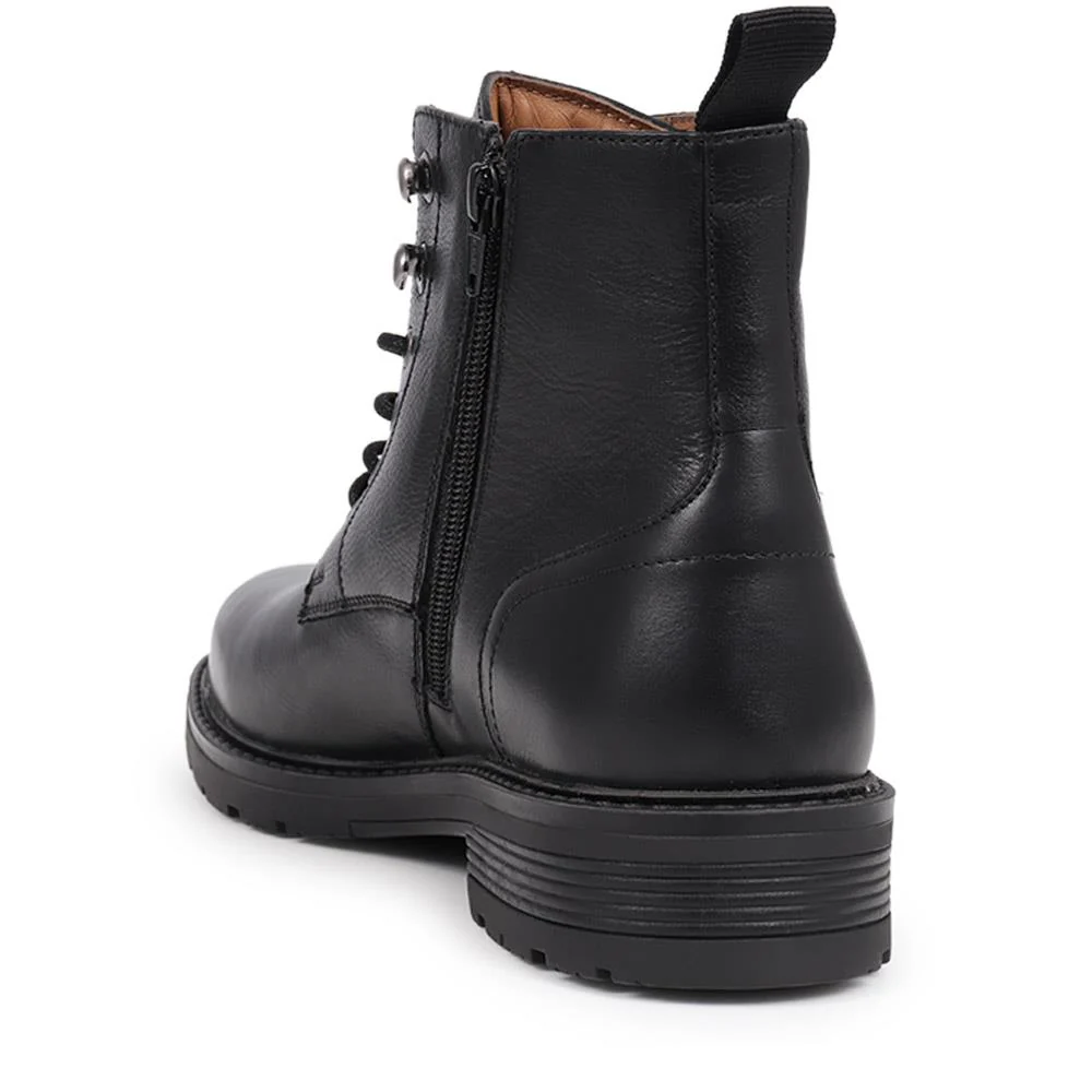 Derry Leather Lace-Up Boots - DERRY / 325 924 - Black - Image 3